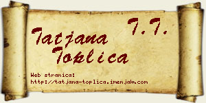 Tatjana Toplica vizit kartica